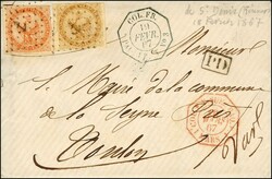 Losange ancre / CG N° 3 + 5 Càd octo bleu COL. FR. / PAQ. FR. T N° ...