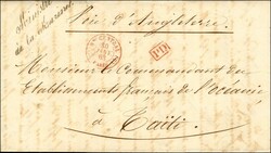 Cachet rouge (5) Bau CENTRAL (5) / PARIS sur lettre adressée en ...