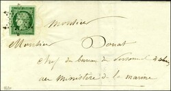 Etoile / N° 2 vert foncé superbes marges sur lettre adressée à ...