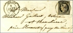Plume + Càd T 14 GUERET (22) 4 JANV. 1849 / N° 3 (leg def) sur ...