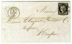 Càd T 15 AMIENS (76) 9 JANV. 49 / N° 3 sur lettre avec texte pour ...