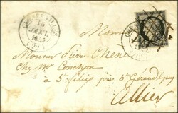 Plume en forme de grille + Càd T 24 CHENERAILLES (22) 16 JANV 1849 / ...