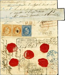 GC 1845 / N° 22 + 23 paire Càd T 15 ISSOIRE (62) sur lettre ...