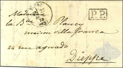 Lettre avec texte daté de PARIS le 23 Septembre 1870 pour Dieppe. Au ...