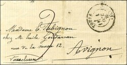 Lettre avec texte daté de Paris le 26 Septembre 1870 pour Avignon. ...
