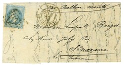 GC 4277 / N° 29 Càd PARIS / LA VILLETTE sur lettre pour St Nazaire. ...