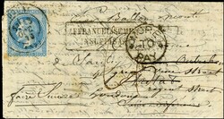 Lettre avec texte daté de Paris le 11 Octobre 1870 pour Etretat, ...