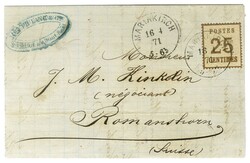 Càd MARIAKIRCH / Alsace N° 7 sur lettre pour la Suisse. 1871. - TB ...