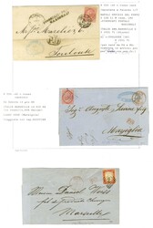 Lot de 6 lettres affranchies avec timbres italiens oblitérés en ...