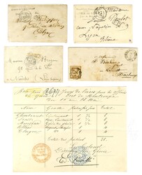 Lot de 5 lettres diverses de la guerre de 70. - TB