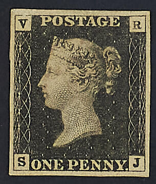 1840 - "Victoria Regina" 1 p. nero non emesso - Molto raro e ben ...