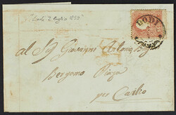 1859 - 5 s. rosso su lettera del 2 luglio (periodo di Governo ...