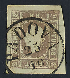 1859 - Effigie a sinistra (1,05s.) lilla scuro usato a Padova - Cert. ...