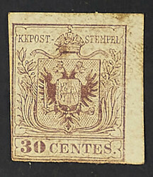 1850 - 30 c. bruno lillaceo chiaro II tipo - Raro - Da esaminare - ...