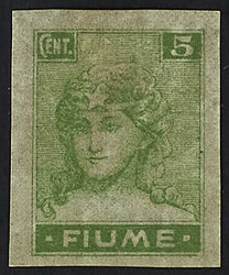 1919 - Allegorie 5 c. non dentellato - Non segnalato - Firma Sorani ...