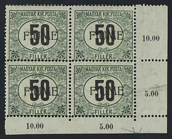 1918 - Prima emissione 50 f. soprastampa a macchina dieci esemplari ...