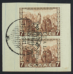 1941 - Miti 7 + 7d bordo di foglio a destra con errore "isole" su ...