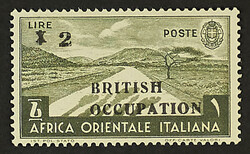 1941 - "British occupation" soprastampa grigio nera - I sei valori - ...