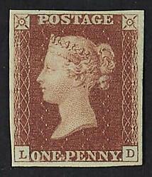 1841 - Seconda emissione 1 p. rosso (Bol. n. U4) (SG n. 8)