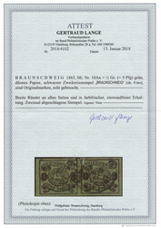 1/2 Gr. schw./grün, Abart "dünnes Papier", waagerechtes Paar, ...