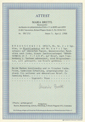 2 Sgr. blau "I. Ausgabe" in Mischfrankatur mit 1 Sgr. schw./sämisch ...