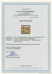 \NUMMERNSTEMPEL AUF DER I. AUSGABE\: 3 Sgr. orangerot, vierseitig ...
