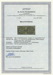 1/2 Gr. schw./lebhaftgraugrün, Papier-Variante "dünnes Papier ...