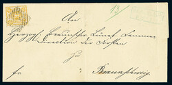 1 Sgr. lebhaftgelbocker, bogenförmiger Durchstich "A", ...