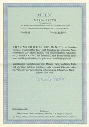 1/3 Gr. schwarz, waagerechtes Paar und Einzelmarke auf taufrischem ...