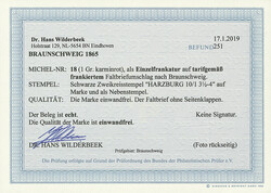 1 Gr. karmin, Einzelfrankatur auf Brief (rückseitig ohne ...