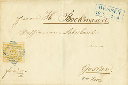 "22." in Blauschwarz und reinblauer Aufgabe-Ra2 "Hessen 18/2" auf ...