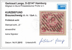 3 Sgr. lebhaftlilarot, vierseitig breitrandig auf kleinem Briefstück ...