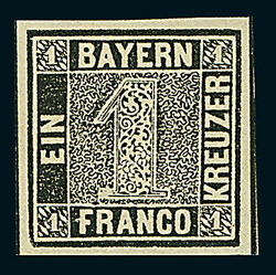 1 Kreuzer tiefschwarz, Platte 1, gute "b"-Farbe, Plattenfehler "XLV" ...