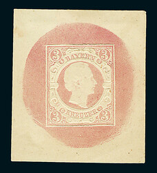 \KÖNIG-LUDWIG-ESSAY\: 3 Kreuzer rosa mit dem Kopfbild König Ludwig ...