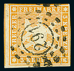 \BAYERISCHER MÜHLRADSTEMPEL AUF WÜRTTEMBERG\: Württemberg 3 ...