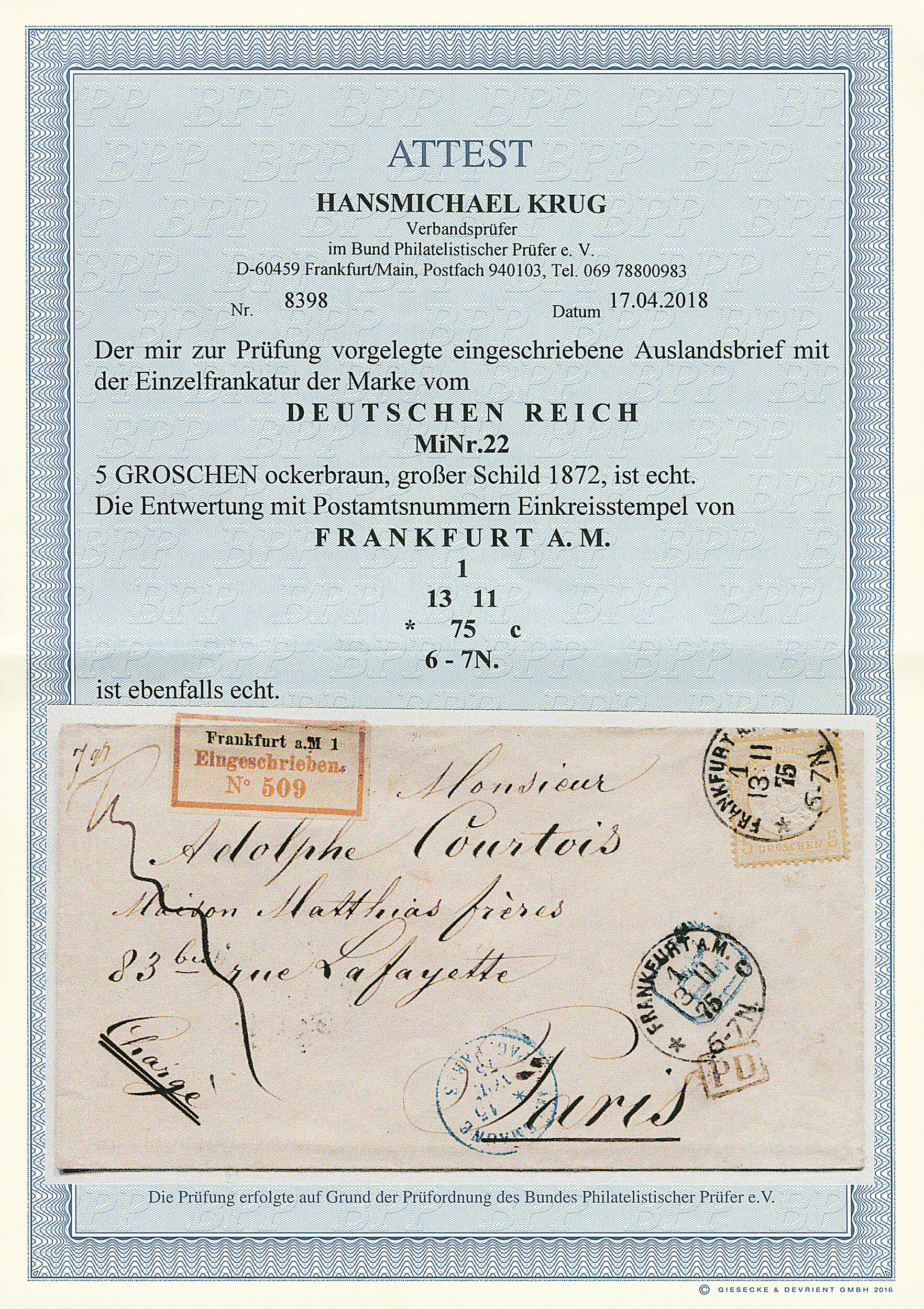 Image 1 for lot number 1857 for Dr. Derichs 183rd Auction