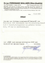 2,40 Sch. "Mozart" in Violett, Farbprobe ohne Gummierung wie ...