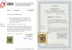 \LINKE HÄLFTE "DOPPELGENF"\: 5 C. schwarz auf lebhaftgrünlicholiv, ...