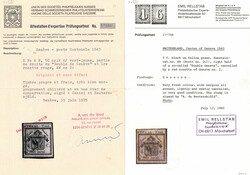 \RECHTE HÄLFTE "DOPPELGENF"\: 5 C. schwarz auf lebhaftgrünlicholiv, ...