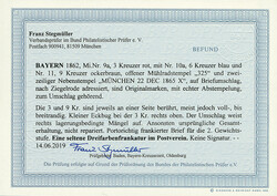 3 Kr. rot, 6 Kr. blau und 9 Kr. ockerbraun, bis auf die 6 Kreuzer ...