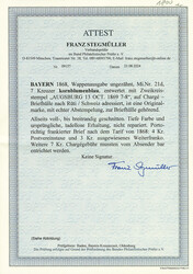 7 Kr. lebhaftlilaultramarin, gute "d"-Farbe ("kornblumenblau"), ...