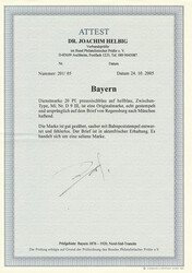 Dienstmarke 20 Pfg. "Farbe und Druck wie Type I, Schrifttypen ...