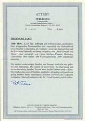 1/3 Silbergroschen schwarz auf hellbraunocker, zwei waagerechte ...