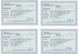 75 Pfg. "Germania-Sarre", Abart "KOPFSTEHENDER AUFDRUCK", acht ...