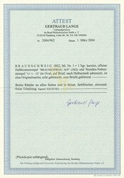 1 Sgr. lebhaftkarmin, vierseitig breitrandig auf vorbildlich frischem ...