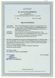 1 Sgr. karmin, ringsum voll- bis breitrandig auf Brief mit blauem ...