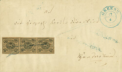 1/4 Ggr. schw./braun, allseits breitrandiger waagerechter ...