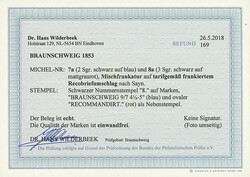 2 Sgr. schw./blau und 3 Sgr. schw./mattrosa, beide Marken voll- bis ...