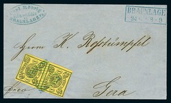 1 Sgr. schw./gelb, senkrechtes Paar, ringsum voll- bis breitrandig, ...