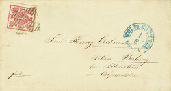 3 Sgr. lebhaftlilarot, voll- bis sehr breitrandig auf weißem ...